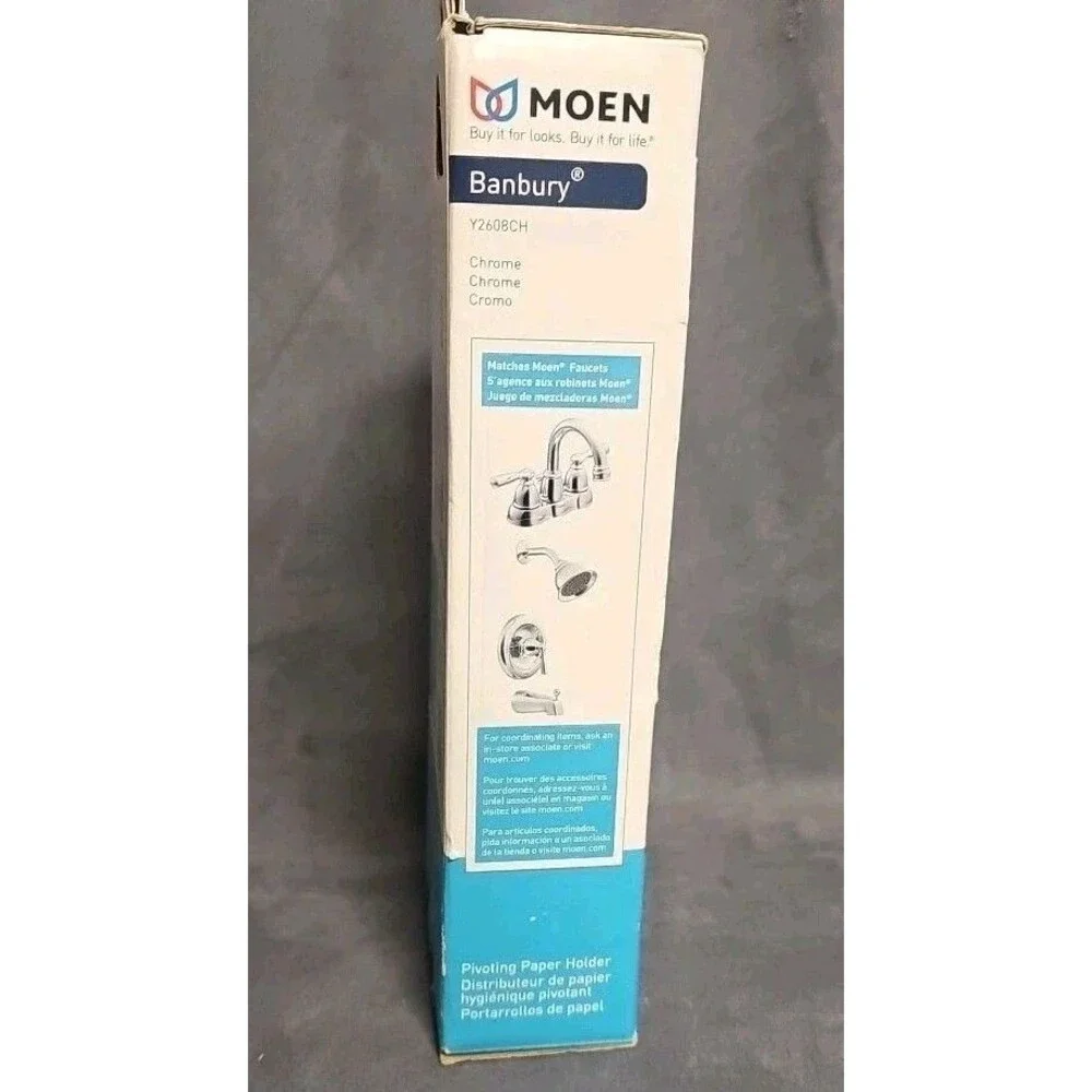 N.O.S. / MOEN Banbury Pivoting Double Post Toilet Paper Holder in Chrome Y2608CH